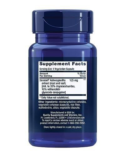 Life Extension Optimiertes Ashwagandha – Stressmanagement, gesunde Stressantwort, Fokus, Gedächtnis, vegetarisch, glutenfrei, nicht-GVO, 60 Kapseln