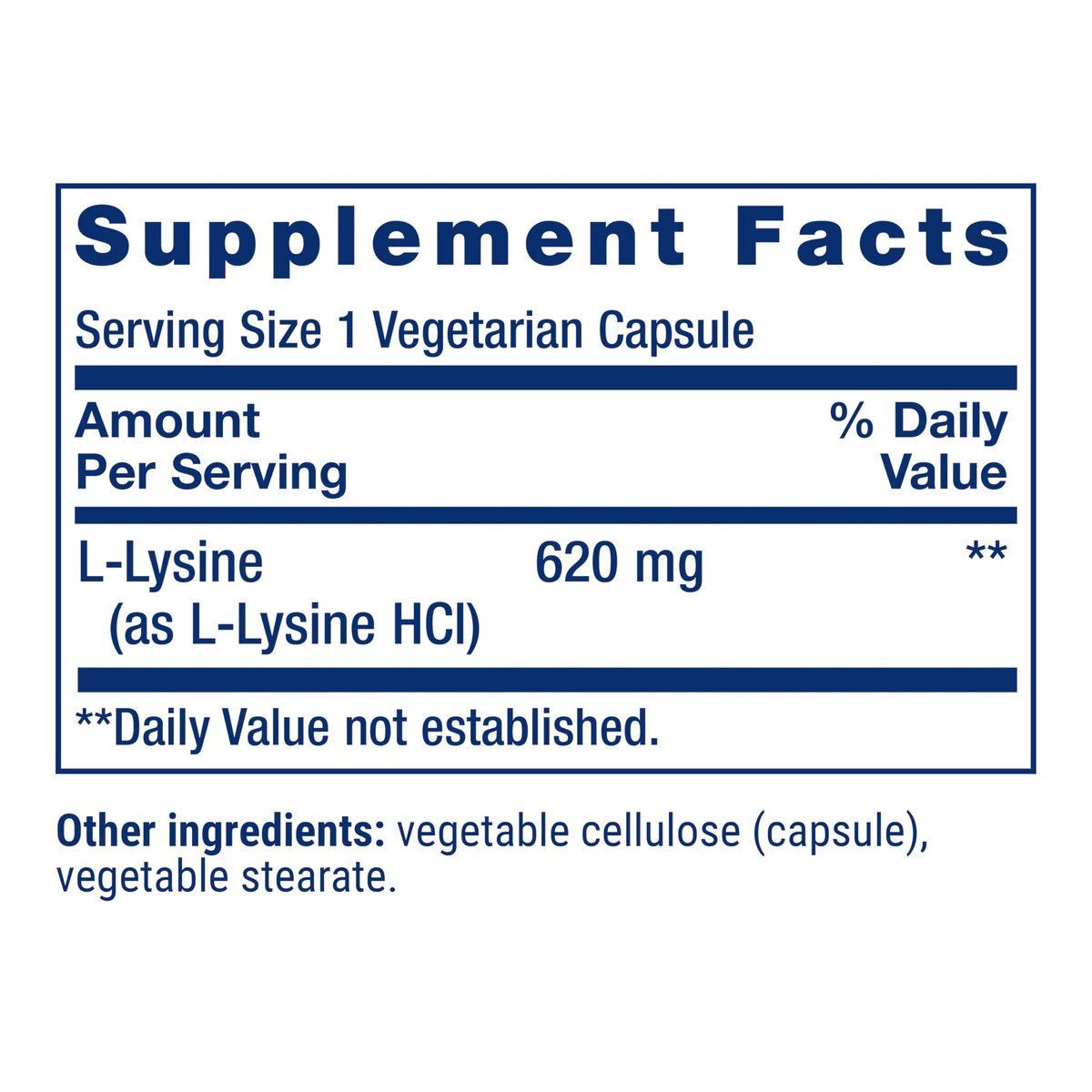 Life Extension L-Lysin, 620 mg, essentielle Aminosäure für gesunden Stickstoffhaushalt, Kalziumstoffwechsel, Stressreaktion & mehr, glutenfrei, nicht-GVO, vegetarisch, 100 Kapseln