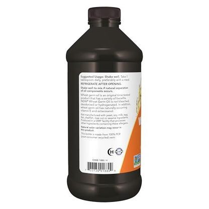 NOW Foods Weizenkeimöl mit essentiellen Fettsäuren (EFAs), 16 Unzen – Nahrungsöl für die tägliche Ernährung