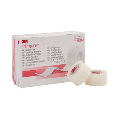 3M Transpore Chirurgisches Klebeband, 2,5 cm x 9,1 m, 12 Rollen (1 Packung)