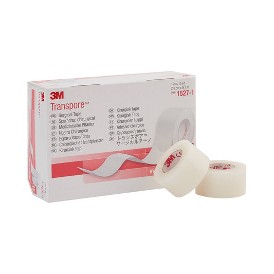 3M Transpore Chirurgisches Klebeband, 2,5 cm x 9,1 m, 12 Rollen (1 Packung)