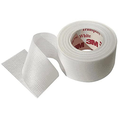 3M Transpore Chirurgisches Klebeband, 2,5 cm x 9,1 m, 12 Rollen (1 Packung)