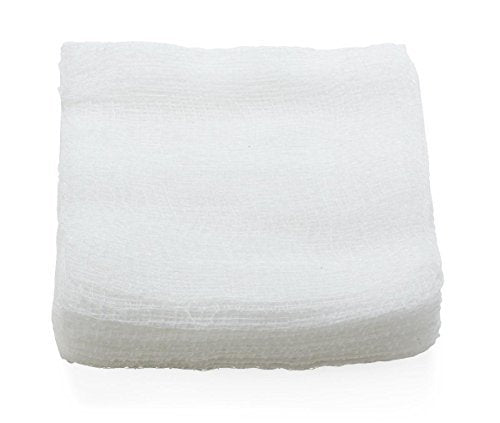 Medline Sterile 100% Baumwoll-Gaze-Kompressen, 10 x 10 cm, 12-lagig, ideal für Wundversorgung und Reinigung, 10 Stück pro Schale, Packung mit 10