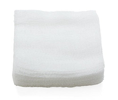 Medline Sterile 100% Baumwoll-Gaze-Kompressen, 10 x 10 cm, 12-lagig, ideal für Wundversorgung und Reinigung, 10 Stück pro Schale, Packung mit 10