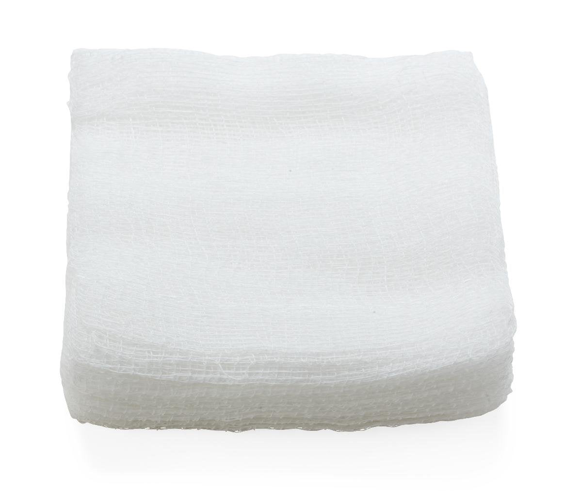 Medline Sterile 100% Baumwoll-Gaze-Kompressen, 10 x 10 cm, 12-lagig, ideal für Wundversorgung und Reinigung, 10 Stück pro Schale, Packung mit 10