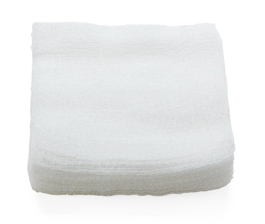 Medline Sterile 100% Baumwoll-Gaze-Kompressen, 10 x 10 cm, 12-lagig, ideal für Wundversorgung und Reinigung, 10 Stück pro Schale, Packung mit 10