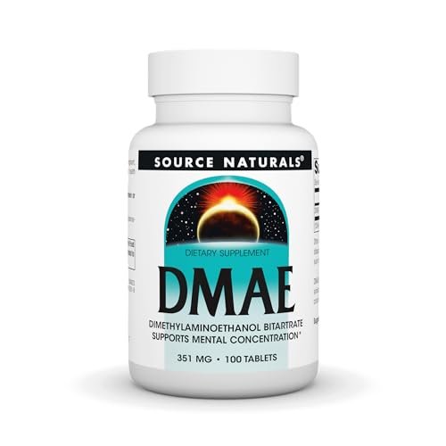 Source Naturals DMAE Bitartrat – Unterstützt mentale Konzentration – 100 Tabletten