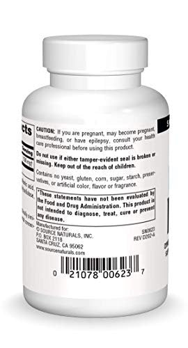 Source Naturals DMAE Bitartrat – Unterstützt mentale Konzentration – 100 Tabletten