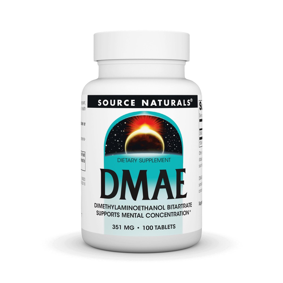 Source Naturals DMAE Bitartrat – Unterstützt mentale Konzentration – 100 Tabletten