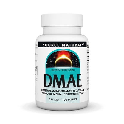 Source Naturals DMAE Bitartrat – Unterstützt mentale Konzentration – 100 Tabletten