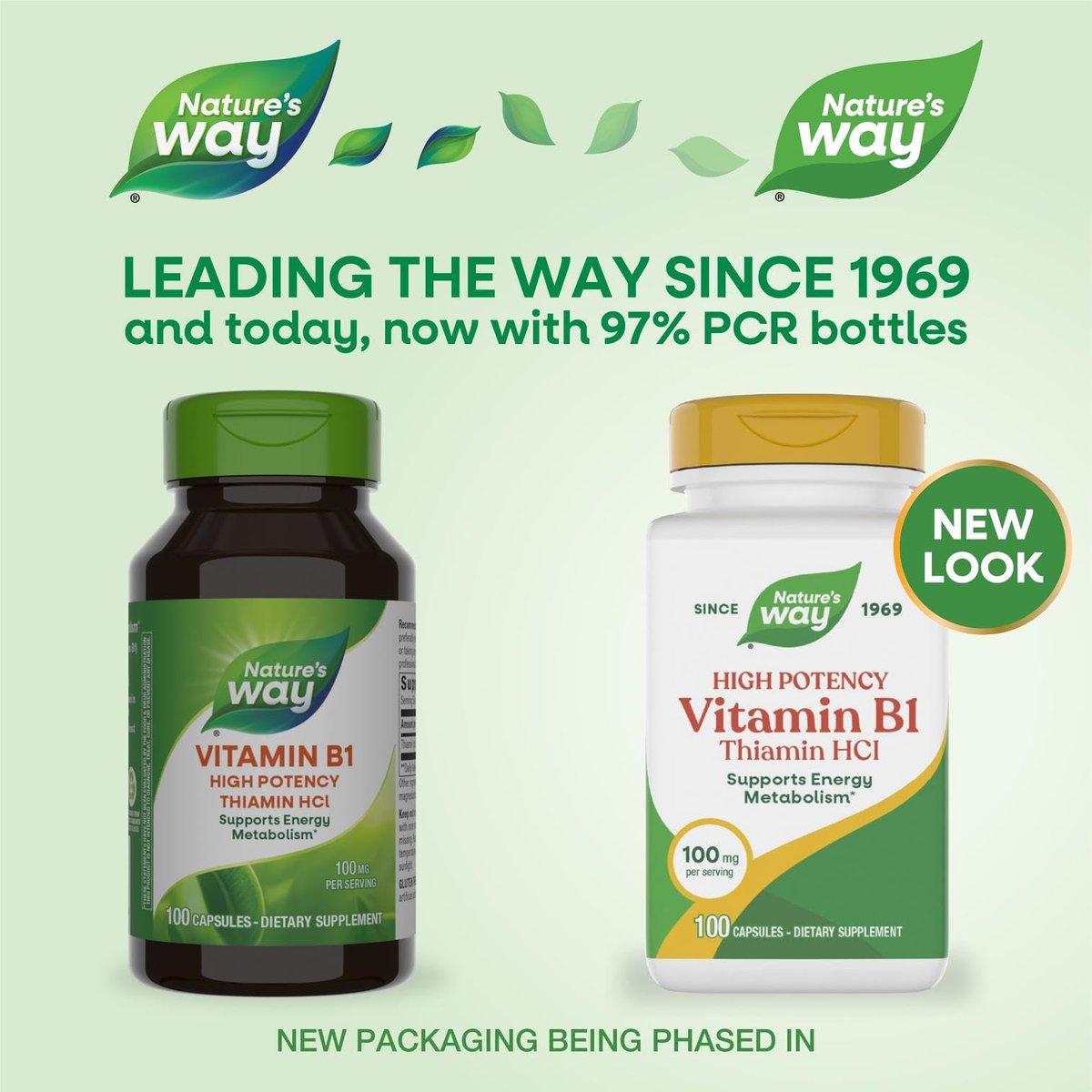 Nature's Way Vitamin B1, hochdosiert, 100 mg Thiamin pro Portion, Thiamin HCl, unterstützt den Energiestoffwechsel*, glutenfrei, 100 Kapseln (Verpackung kann variieren)