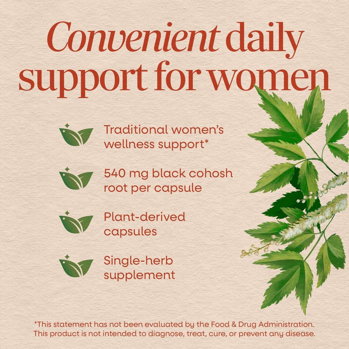 Nature's Way Black Cohosh Wurzel Kapseln – Traditionelles pflanzliches Nahrungsergänzungsmittel für Frauen, Cimicifuga Racemosa Wurzel, Non-GMO Project verifiziert, vegan, 100 Kapseln