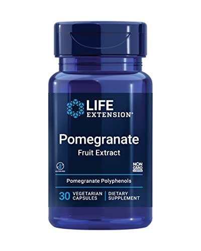 Life Extension Granatapfel-Fruchtextrakt 500 mg – Antioxidantien-Polyphenole für die Herz-Kreislauf-Gesundheit, Superfood, glutenfrei, nicht-GVO, vegetarisch, 30 Kapseln