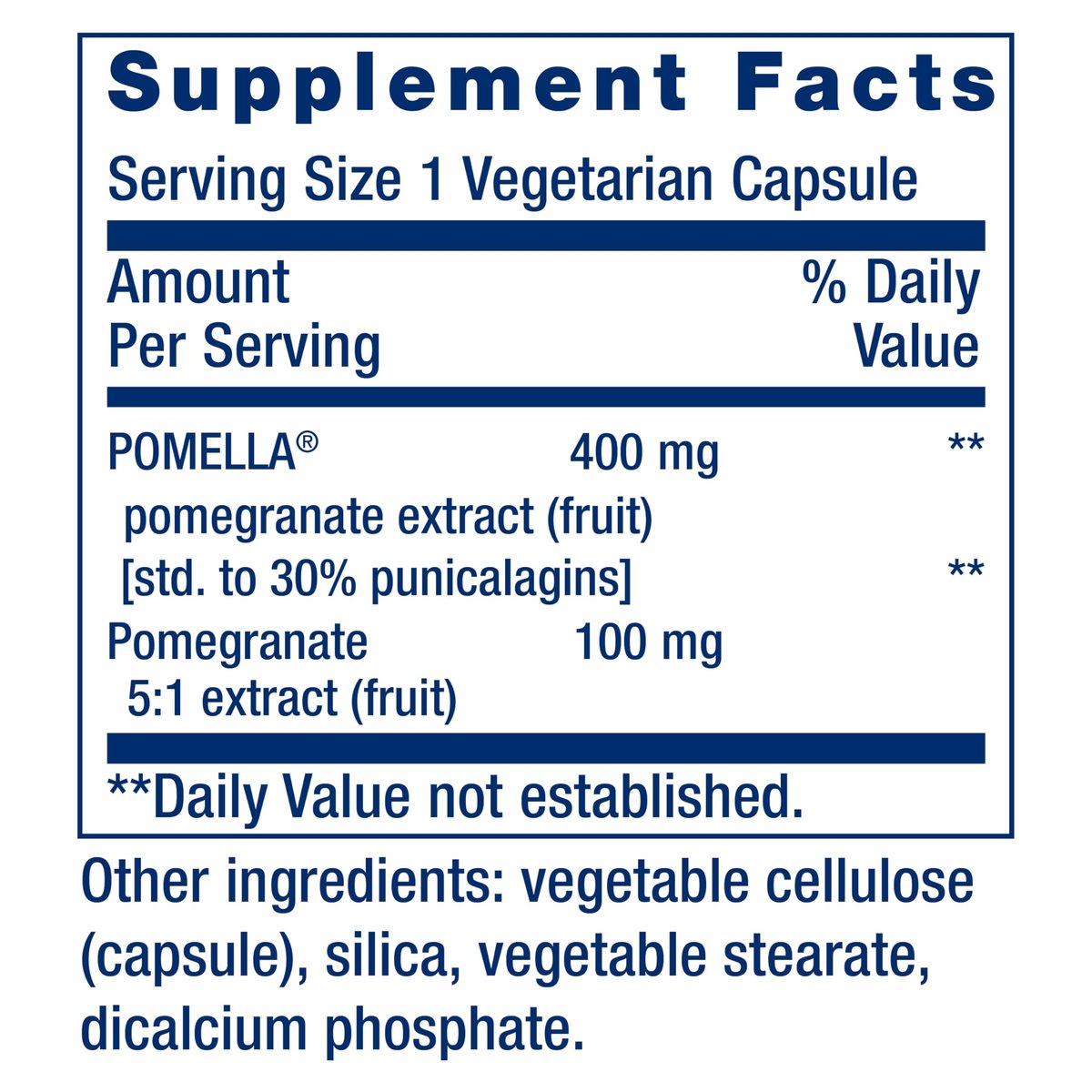 Life Extension Granatapfel-Fruchtextrakt 500 mg – Antioxidantien-Polyphenole für die Herz-Kreislauf-Gesundheit, Superfood, glutenfrei, nicht-GVO, vegetarisch, 30 Kapseln