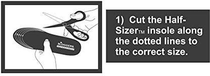 Sloggers Cut-to-fit „Half-Sizer“ Einlegesohle zur Größenanpassung – Stil 330BK, Schwarz