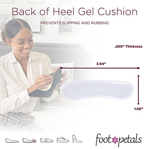 Foot Petals Fersenpolster für Frauen – Gel-Einlagen für die Rückseite der Ferse, Schmerzlinderung und perfekte Passform, 1 Paar, Transparent