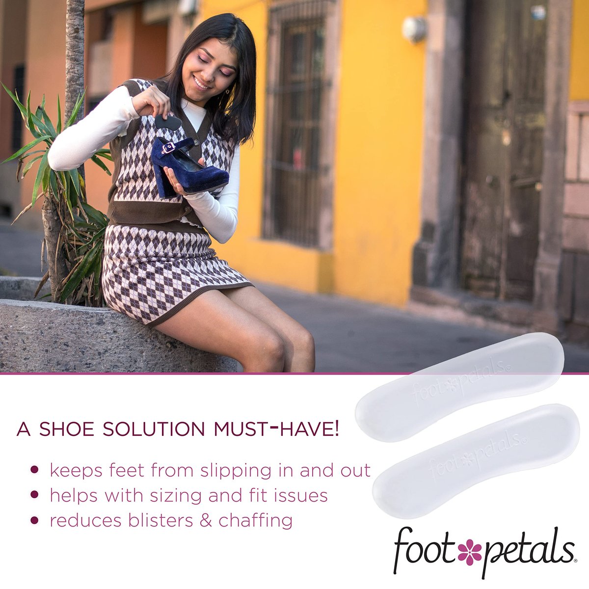 Foot Petals Fersenpolster für Frauen – Gel-Einlagen für die Rückseite der Ferse, Schmerzlinderung und perfekte Passform, 1 Paar, Transparent