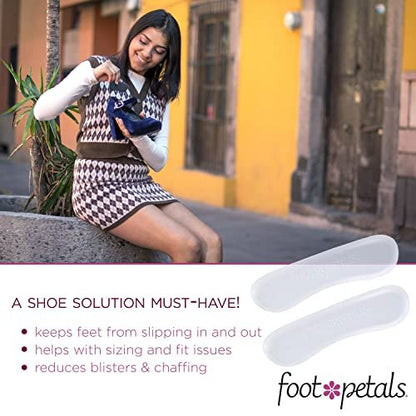 Foot Petals Fersenpolster für Frauen – Gel-Einlagen für die Rückseite der Ferse, Schmerzlinderung und perfekte Passform, 1 Paar, Transparent