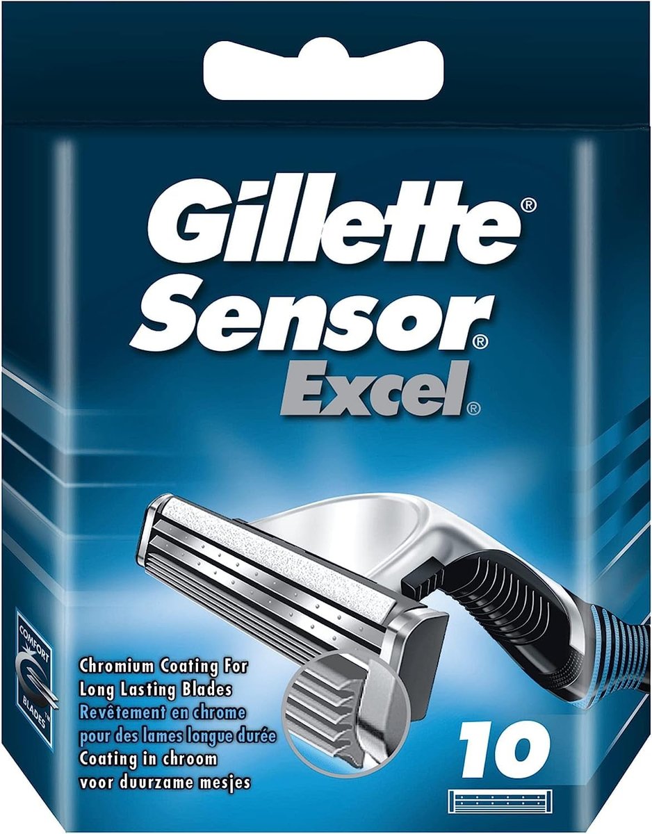 Gillette Sensor Excel Rasierklingen für Herren, 10 Stück (Verpackung kann variieren)