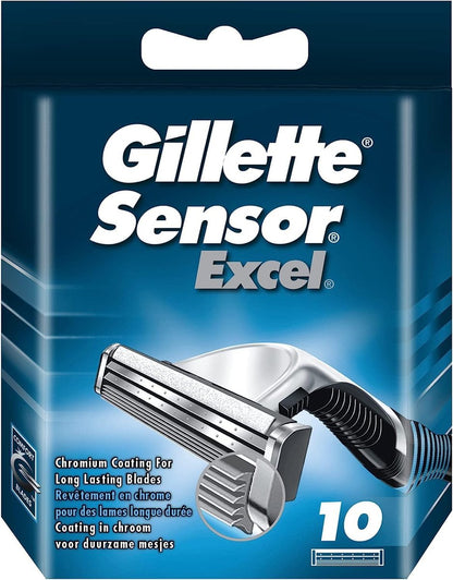 Gillette Sensor Excel Rasierklingen für Herren, 10 Stück (Verpackung kann variieren)