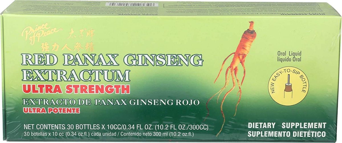Prince of Peace Rote Panax Ginseng Extrakt Ultra-Stärke, 10,4 ml (30 Stück)
