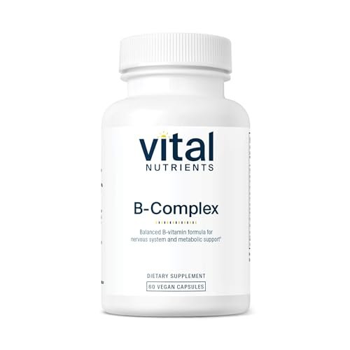 Vital Nutrients Vitamin B-Komplex - Vegane hochdosierte methylierte B-Vitamine für Energieproduktion, Stoffwechsel und Herzgesundheit - gluten-, milch- und sojafrei - 60 Kapseln