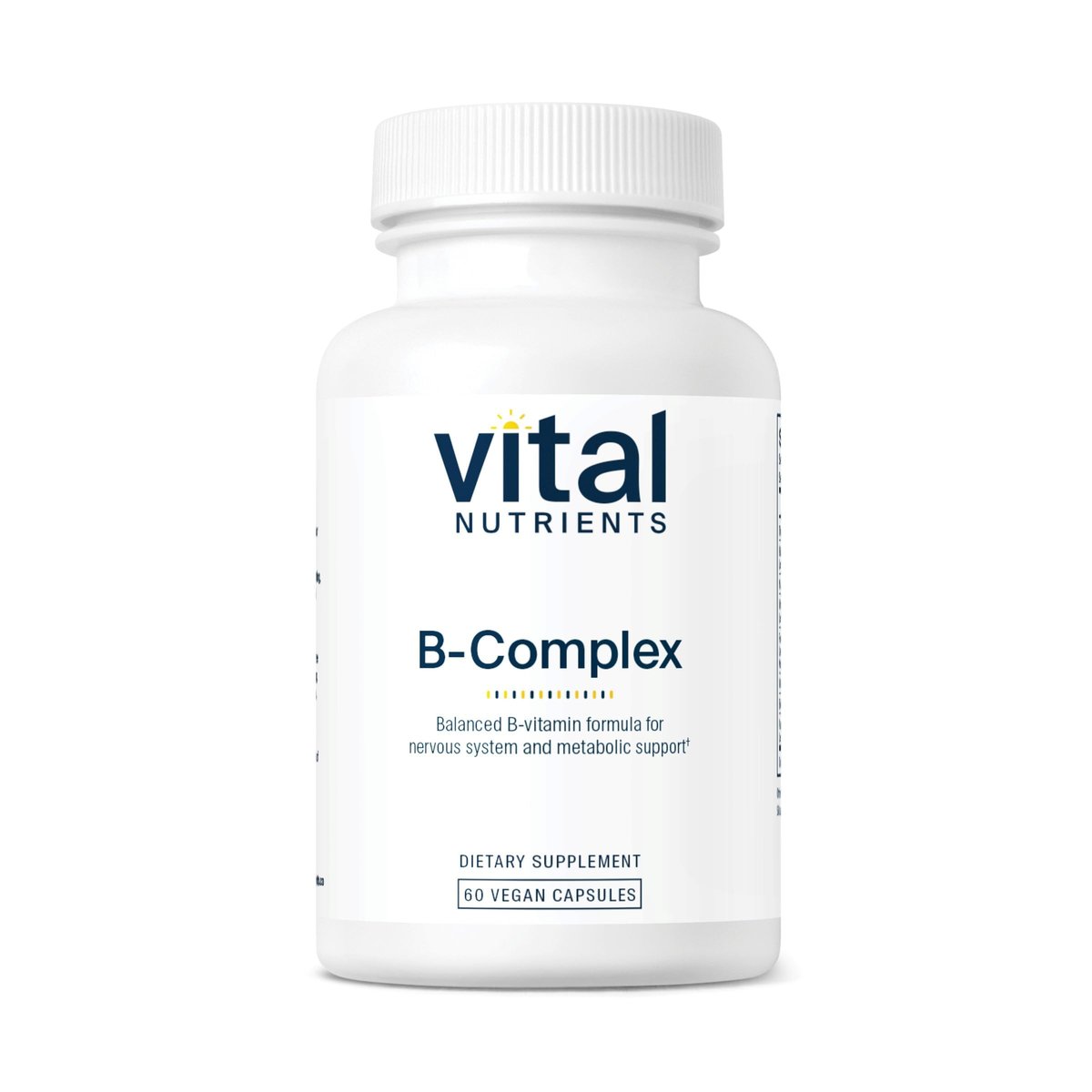 Vital Nutrients Vitamin B-Komplex - Vegane hochdosierte methylierte B-Vitamine für Energieproduktion, Stoffwechsel und Herzgesundheit - gluten-, milch- und sojafrei - 60 Kapseln