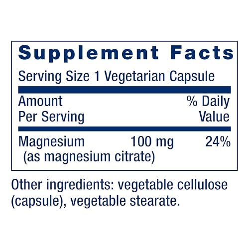 Life Extension Magnesium Citrat 100 mg – 100 vegane Kapseln, Mineralstoffergänzung