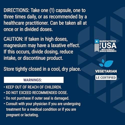 Life Extension Magnesium Citrat 100 mg – 100 vegane Kapseln, Mineralstoffergänzung
