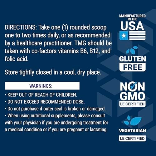 Life Extension TMG Pulver – Trimethylglycin – Unterstützt normale Homocysteinspiegel, Herzgesundheit – Glutenfrei, Nicht-GVO, Vegetarisch – Netto 50 g