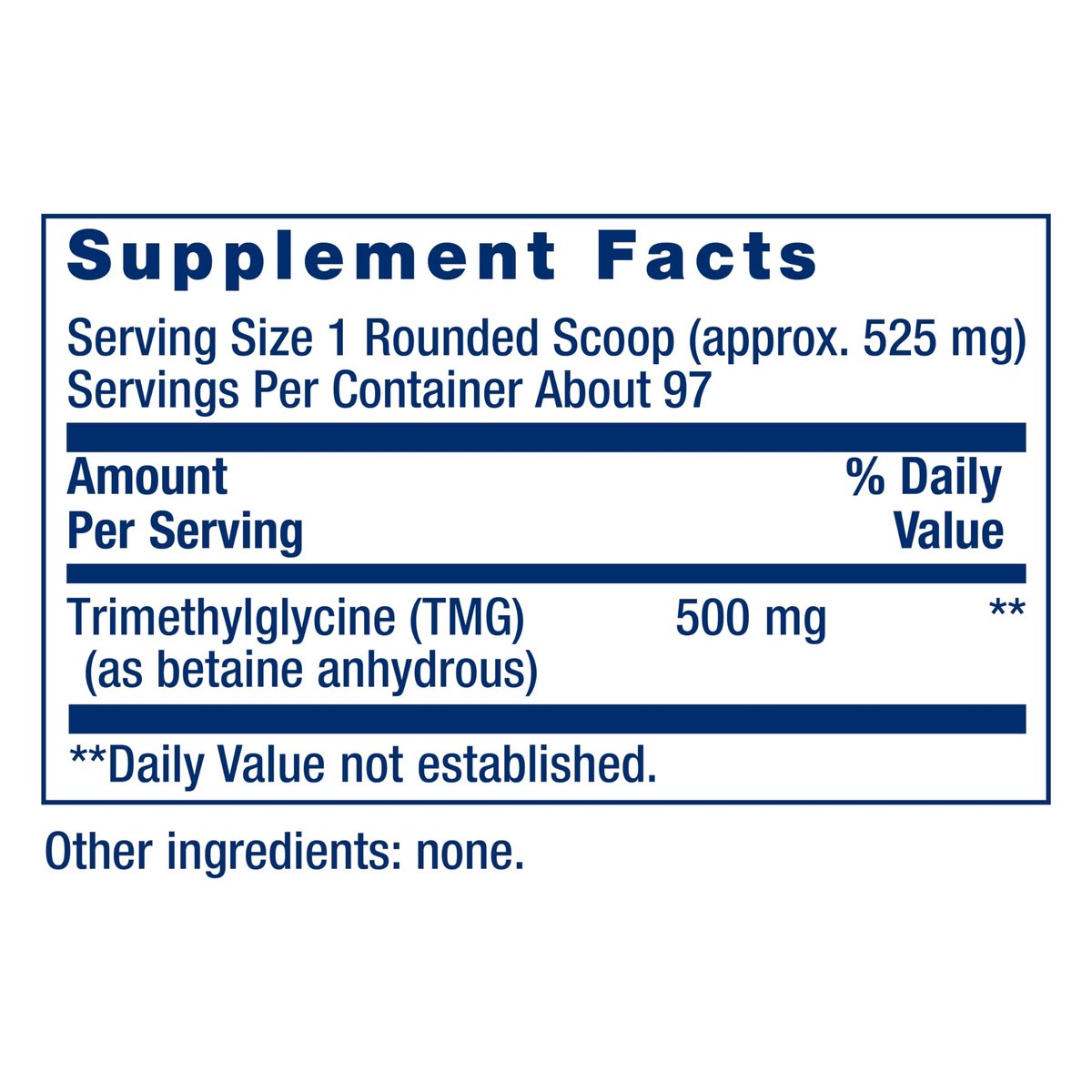Life Extension TMG Pulver – Trimethylglycin – Unterstützt normale Homocysteinspiegel, Herzgesundheit – Glutenfrei, Nicht-GVO, Vegetarisch – Netto 50 g