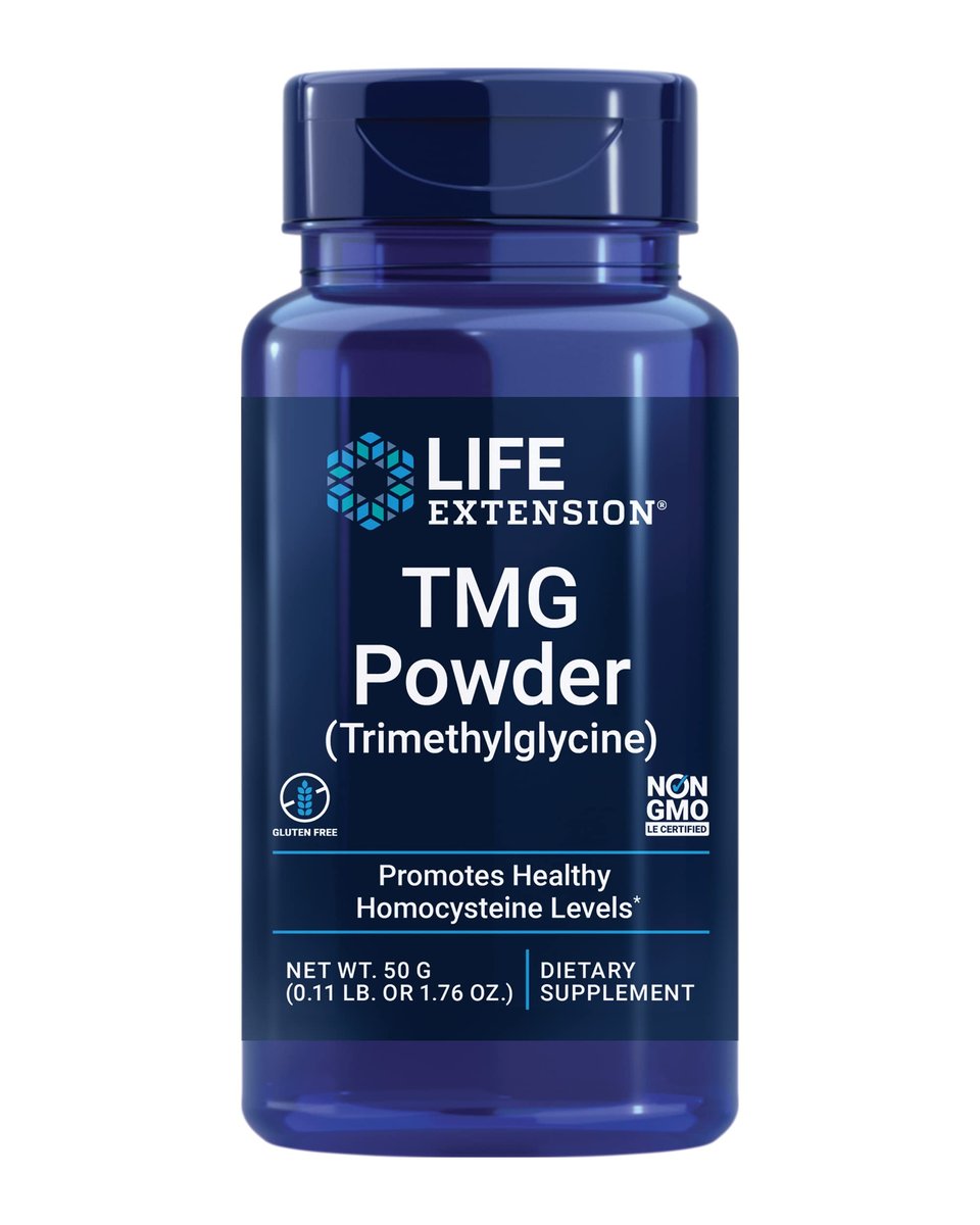 Life Extension TMG Pulver – Trimethylglycin – Unterstützt normale Homocysteinspiegel, Herzgesundheit – Glutenfrei, Nicht-GVO, Vegetarisch – Netto 50 g
