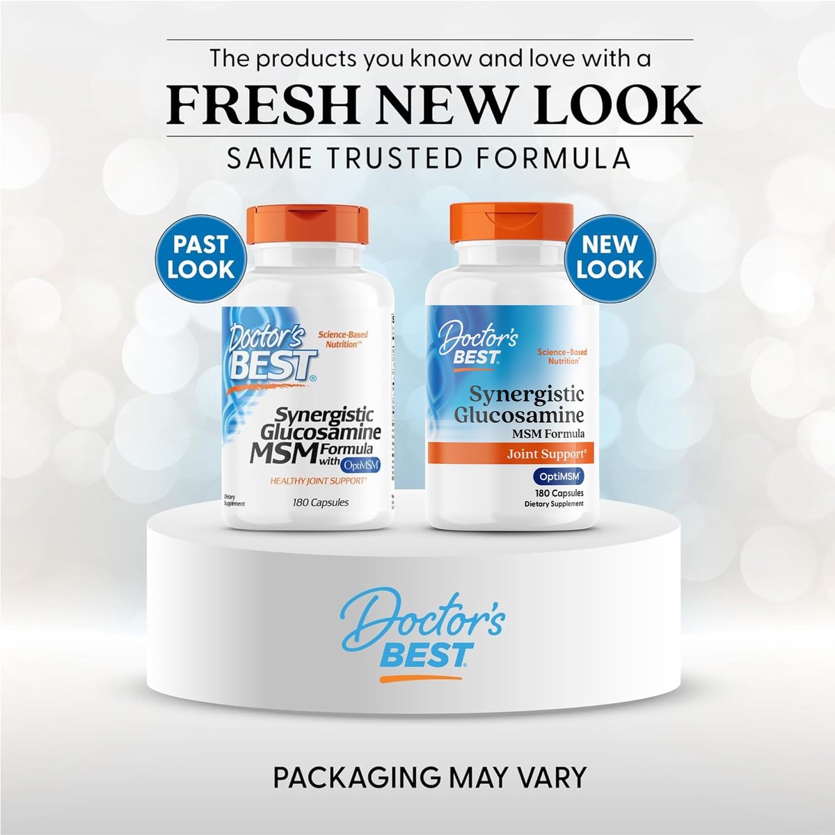 Doctor's Best Synergistic Glucosamine mit MSM Formel – Gelenkunterstützung für Frauen und Männer, mit Vitamin C, Kalium und Chlorid, Non-GMO, glutenfrei, sojafrei – 180 Kapseln