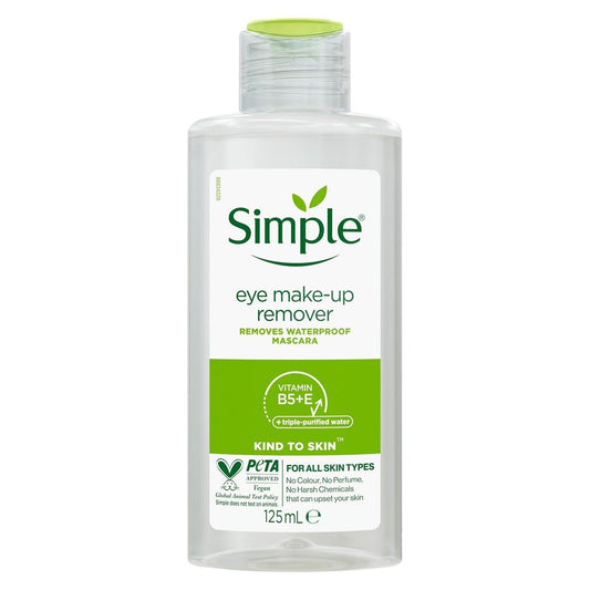 Simple Kind To Eyes Augen Make-up Entferner 125 ml – Sanfte Mizellen-Reinigung für empfindliche Augen