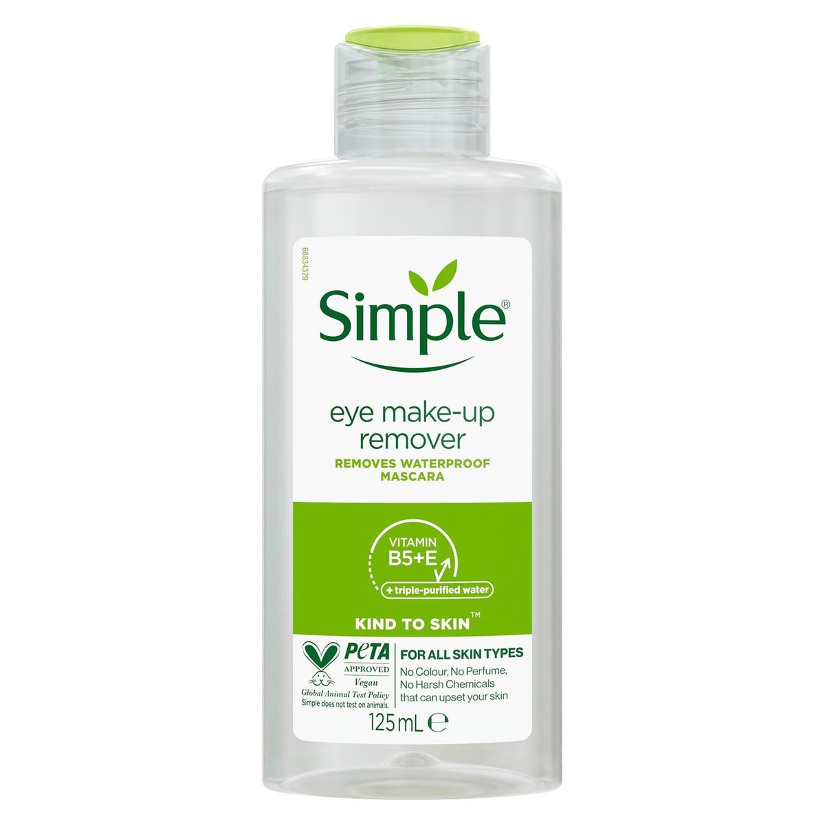 Simple Kind To Eyes Augen Make-up Entferner 125 ml – Sanfte Mizellen-Reinigung für empfindliche Augen