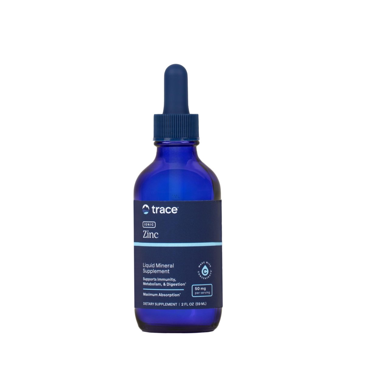 Trace Minerals | Flüssiges Ionisches Zink | 50 mg Zink mit Magnesium | Unterstützt Immunsystem, Verdauung, Wachstum & Entwicklung | Für Kinder und Erwachsene | 45 Portionen, 60 ml (1 Packung)