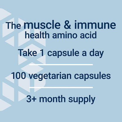 Life Extension L-Glutamin 500 mg – 100 Kapseln, Aminosäure für Muskel- und Immununterstützung, glutenfrei, nicht-GVO