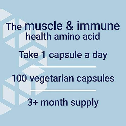 Life Extension L-Glutamin 500 mg – 100 Kapseln, Aminosäure für Muskel- und Immununterstützung, glutenfrei, nicht-GVO