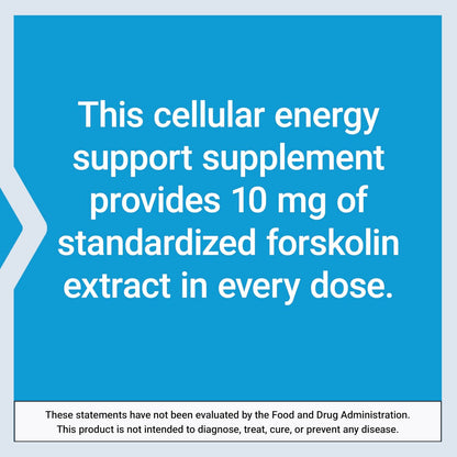 Life Extension Forskolin 10 mg – Coleus forskohlii Extrakt für zelluläre Energie & Stoffwechselunterstützung, 60 Kapseln, vegetarisch, nicht-GVO, glutenfrei