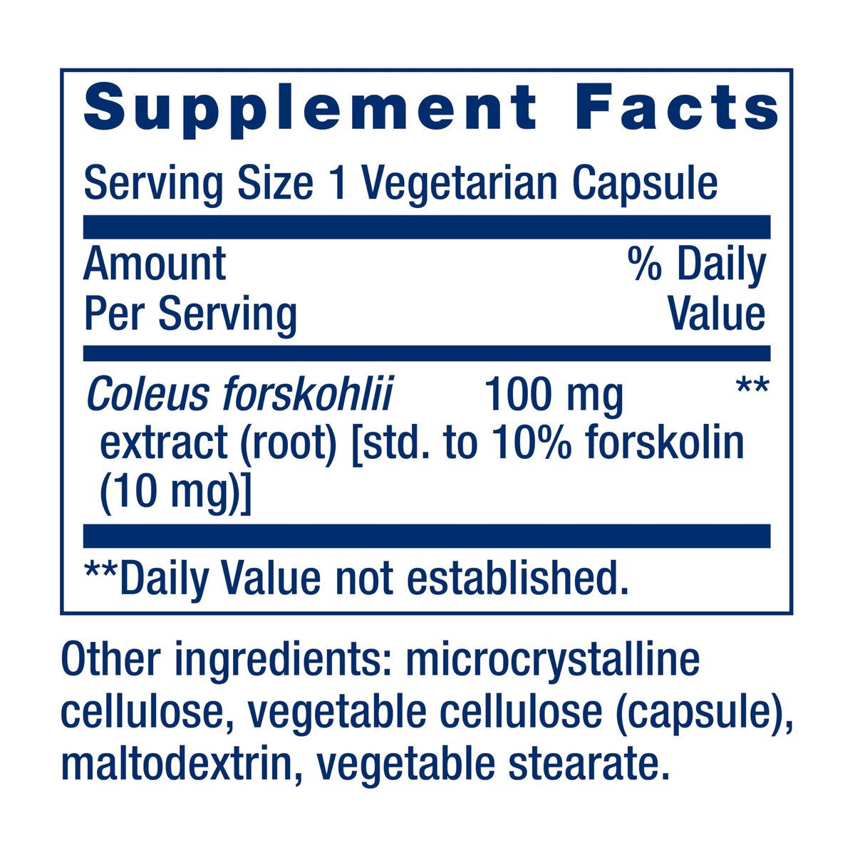 Life Extension Forskolin 10 mg – Coleus forskohlii Extrakt für zelluläre Energie & Stoffwechselunterstützung, 60 Kapseln, vegetarisch, nicht-GVO, glutenfrei