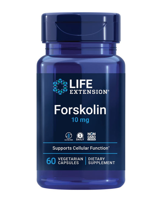 Life Extension Forskolin 10 mg – Coleus forskohlii Extrakt für zelluläre Energie & Stoffwechselunterstützung, 60 Kapseln, vegetarisch, nicht-GVO, glutenfrei