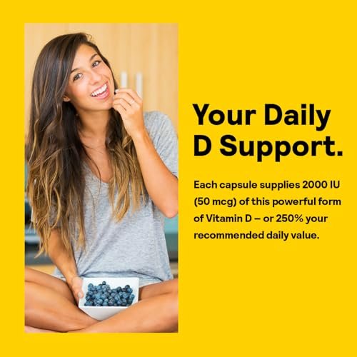 Nature's Life Vitamin D2 2000 IE als Ergocalciferol – Immununterstützung, Kalziumaufnahme & Knochengesundheit – 90 vegane Kapseln