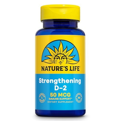 Nature's Life Vitamin D2 2000 IE als Ergocalciferol – Immununterstützung, Kalziumaufnahme & Knochengesundheit – 90 vegane Kapseln