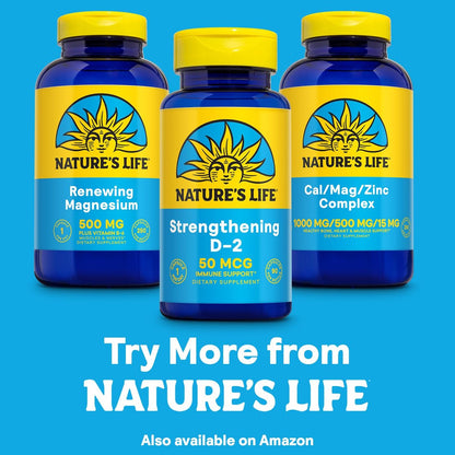 Nature's Life Vitamin D2 2000 IE als Ergocalciferol – Immununterstützung, Kalziumaufnahme & Knochengesundheit – 90 vegane Kapseln