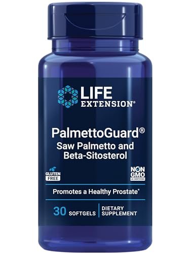 Life Extension PalmettoGuard Sägepalmen- & Beta-Sitosterol-Kapseln – Unterstützt gesunde Prostatagesundheit & Hormonstoffwechsel – Nahrungsergänzung für Männer – Glutenfrei, Nicht-GVO – 30 Softgels