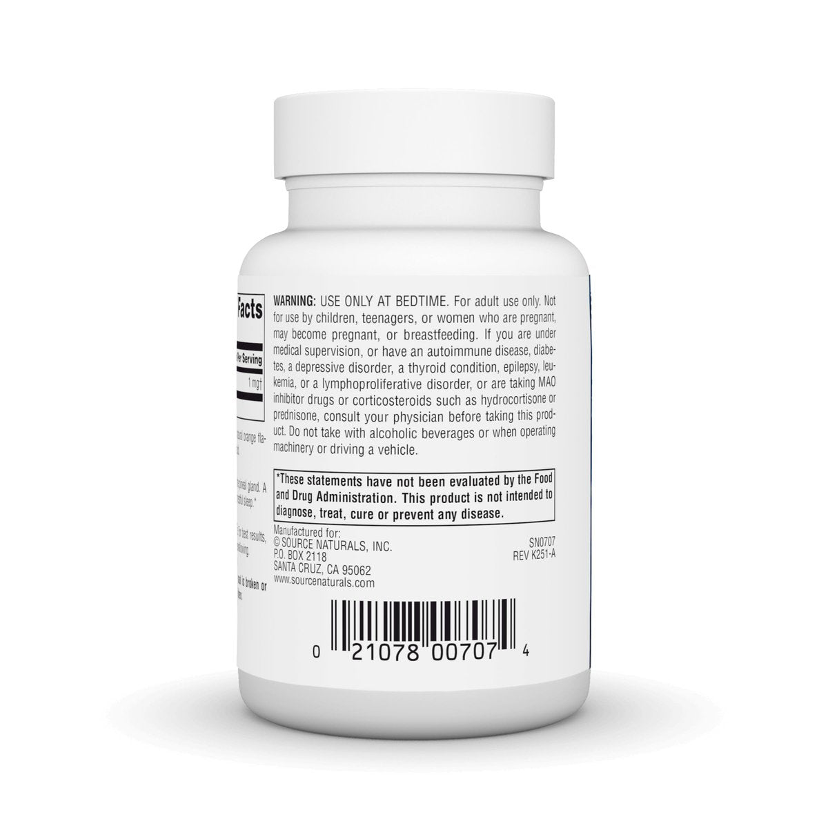 Source Naturals Melatonin Lutschtabletten mit Orangengeschmack - 1 mg - 200 Stück - Fördert erholsamen Schlaf