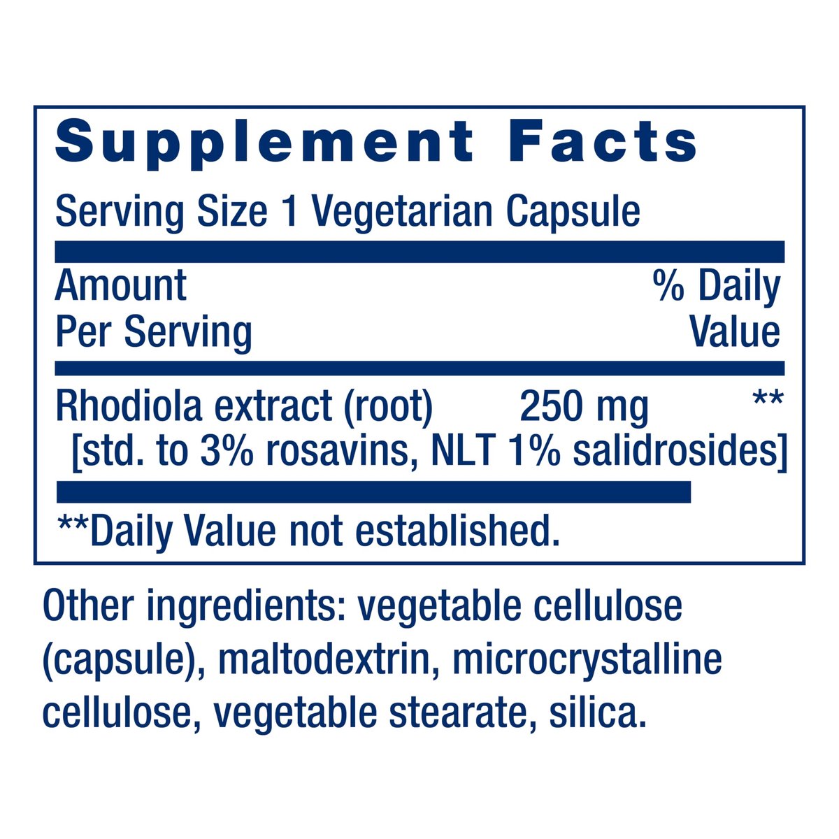 Life Extension Rhodiola Extrakt – Rhodiola rosea Supplement mit standardisiertem Extrakt – Fördert körperliche und geistige Leistungsfähigkeit – Glutenfrei, Nicht-GVO, Vegetarisch – 250 mg, 60 Kapseln
