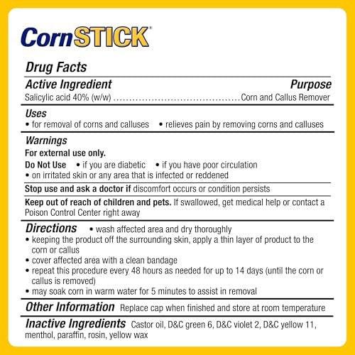 CornStick Maximum Strength Salicylsäure Fest-Stick zur Hornhaut- und Hühneraugenentfernung, 0,2 Unzen