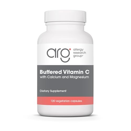 Allergy Research Group ARG Gepufferte Vitamin C - 1000 mg Vitamin C - Immununterstützung - Vegetarische Kapseln - Hypoallergene Formel - 60 Portionen - 120 Stück