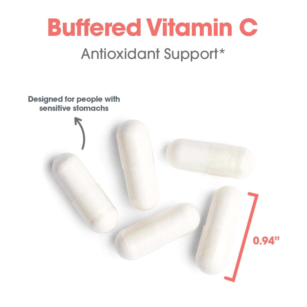 Allergy Research Group ARG Gepufferte Vitamin C - 1000 mg Vitamin C - Immununterstützung - Vegetarische Kapseln - Hypoallergene Formel - 60 Portionen - 120 Stück